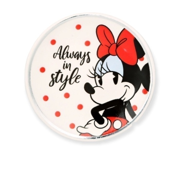 Disney Minnie Mouse Clear Crystal Sterling Silver Earrings & Trinket Dish